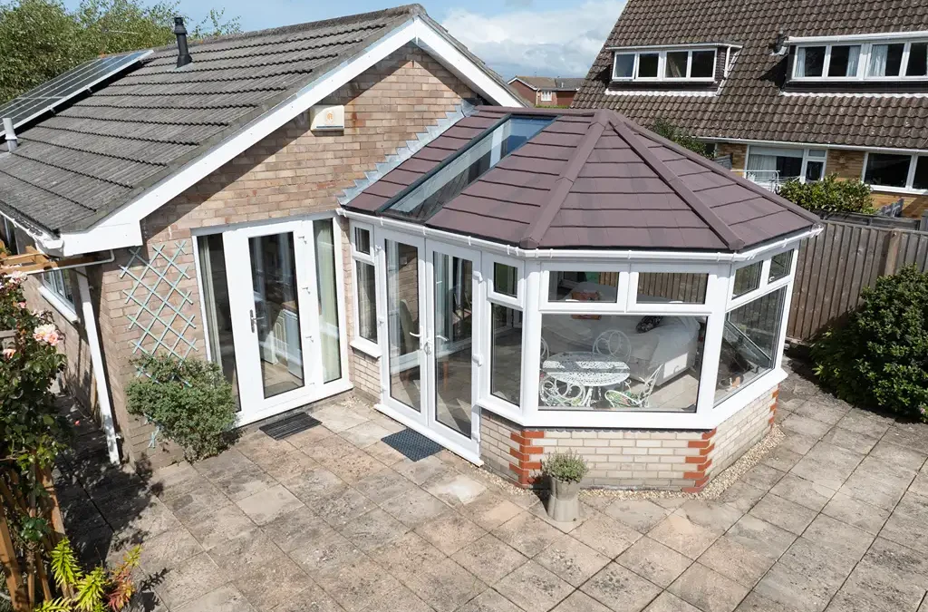 Tiled Conservatory with White Frame