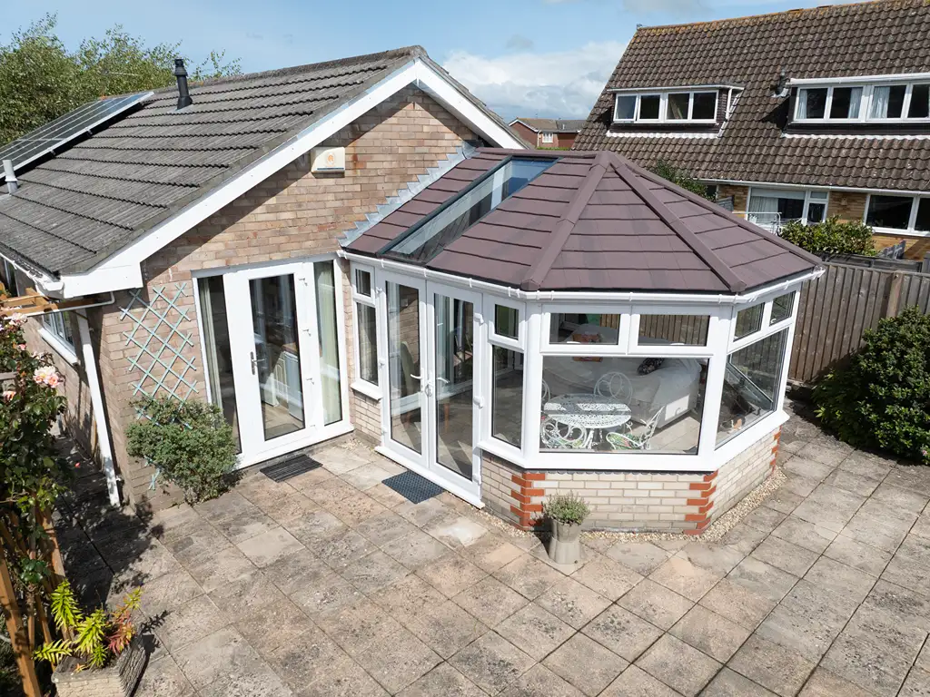 Tiled Conservatory with White Frame