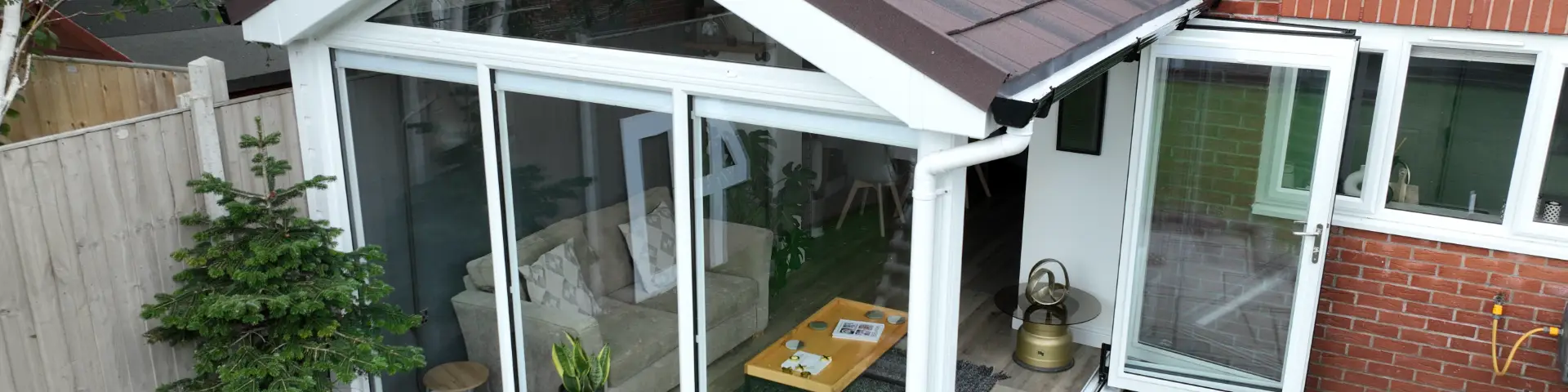 Gable End Conservatory with white frame
