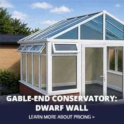 Gable-End Glass Roof Conservatory with Dwarf Wall